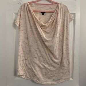 Women’s Cream Drape Neck Short Sleeve Top. Size large $8